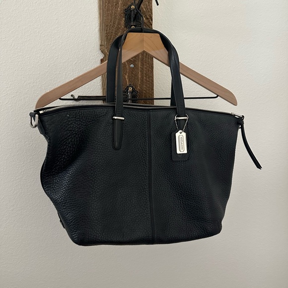 Coach Black Pebbled Leather Tote bleecker cooper - Picture 1 of 8